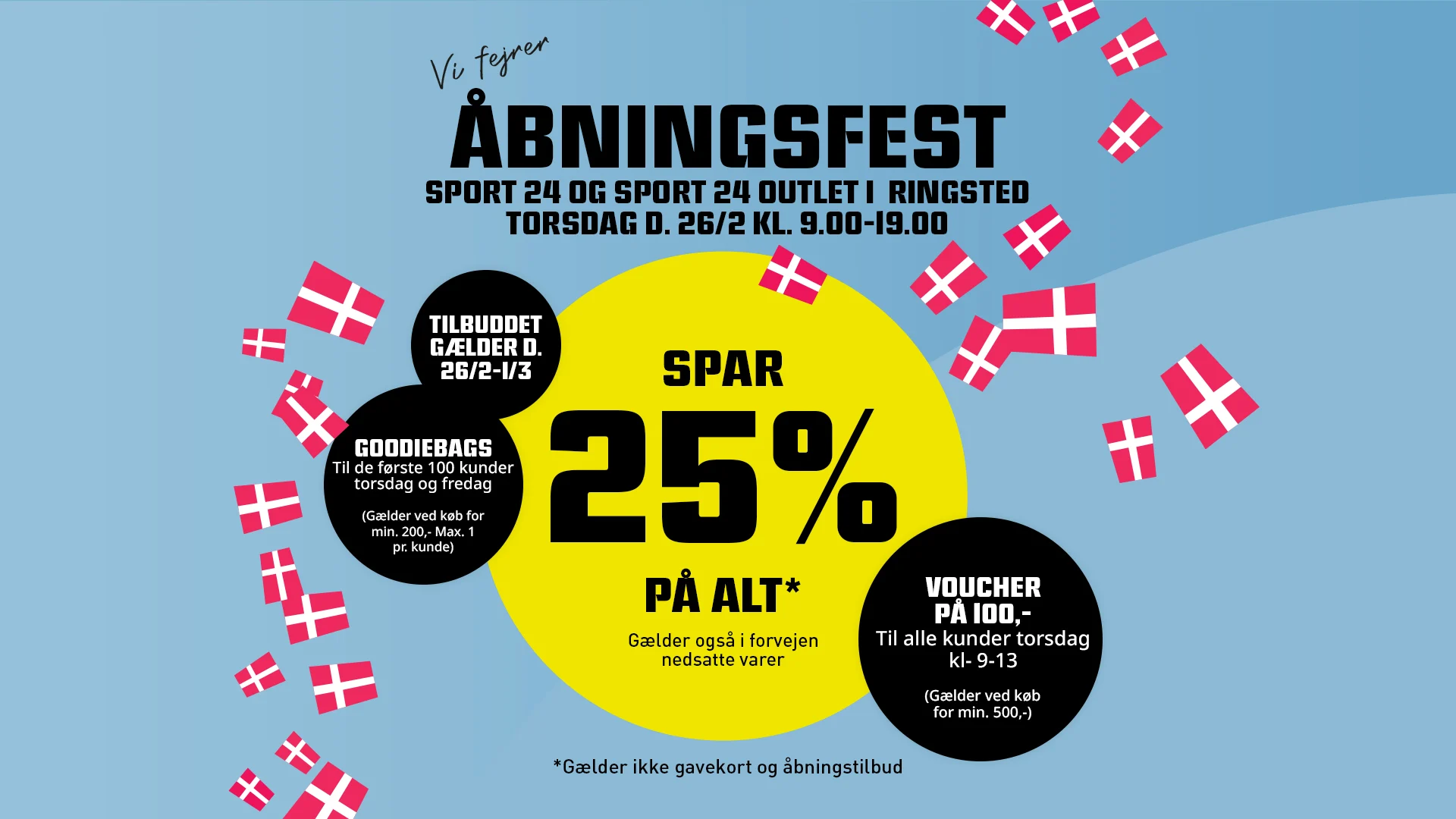 Topbillede - åbningsfest - Ringsted - Med procent