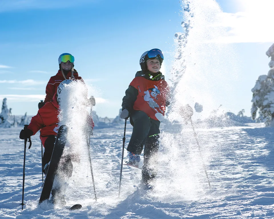Billede 1 - vintersport - børn på ski