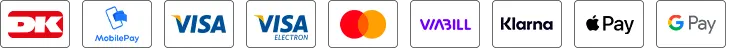 Betalingsmuligheder - Dankort, MobilePay, Visa, Mastercard, Viabill, Klarna, Apple Pay og Google Pay