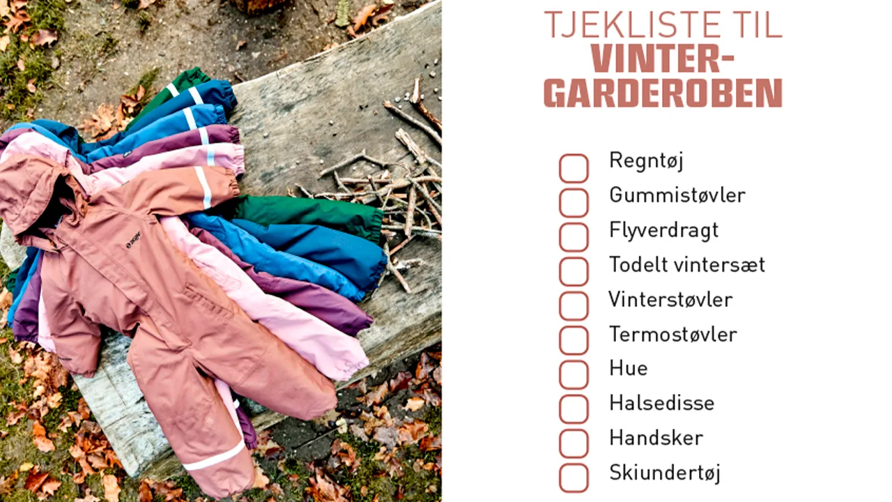 Tjekliste vintergarderoben børn