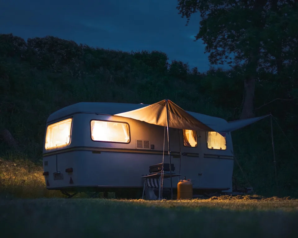 Campingvogn aften Byaasgaard Camping