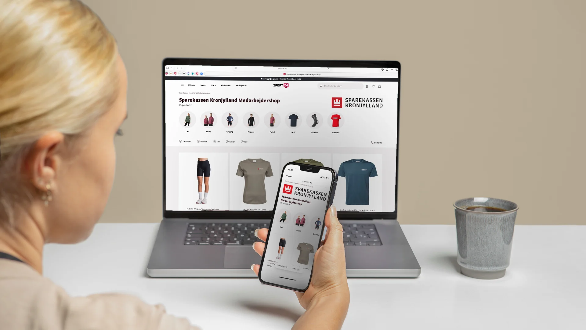 Tekst og Billede - Sparekassen Kronjylland Medarbejdershop - Image right