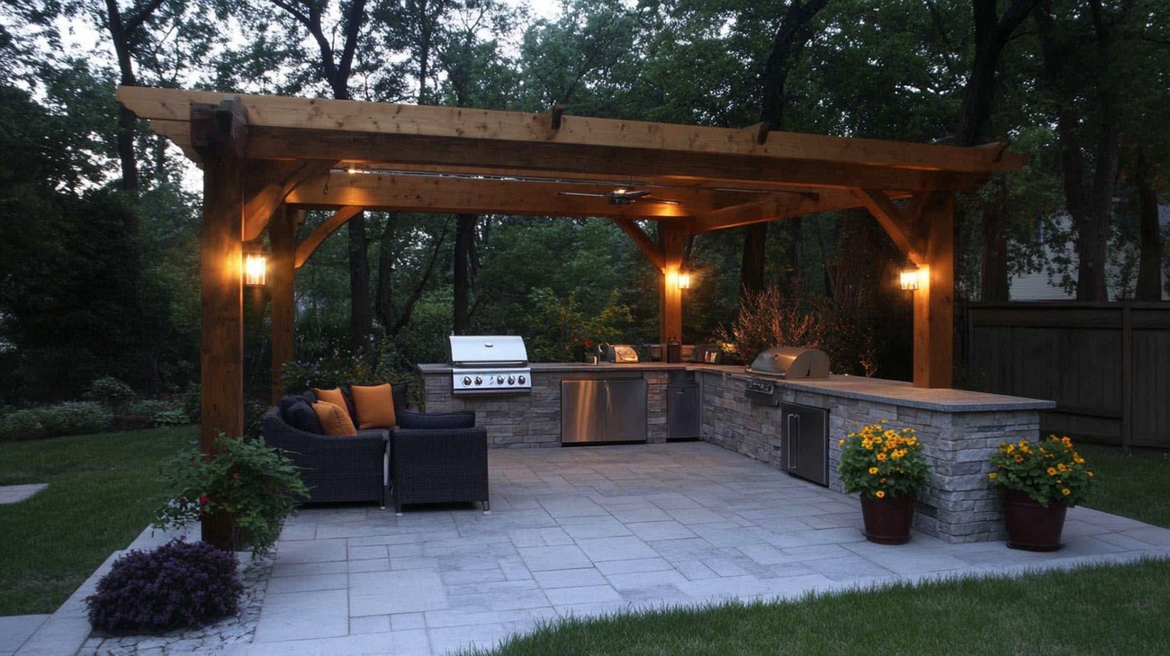 covered outdoor kitchen ideas photo