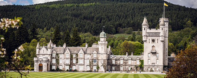 Royal Lochnagar castle near a mountain