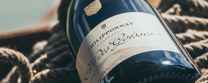 Philipponnat’s Clos des Goisses bottle on top of a rope