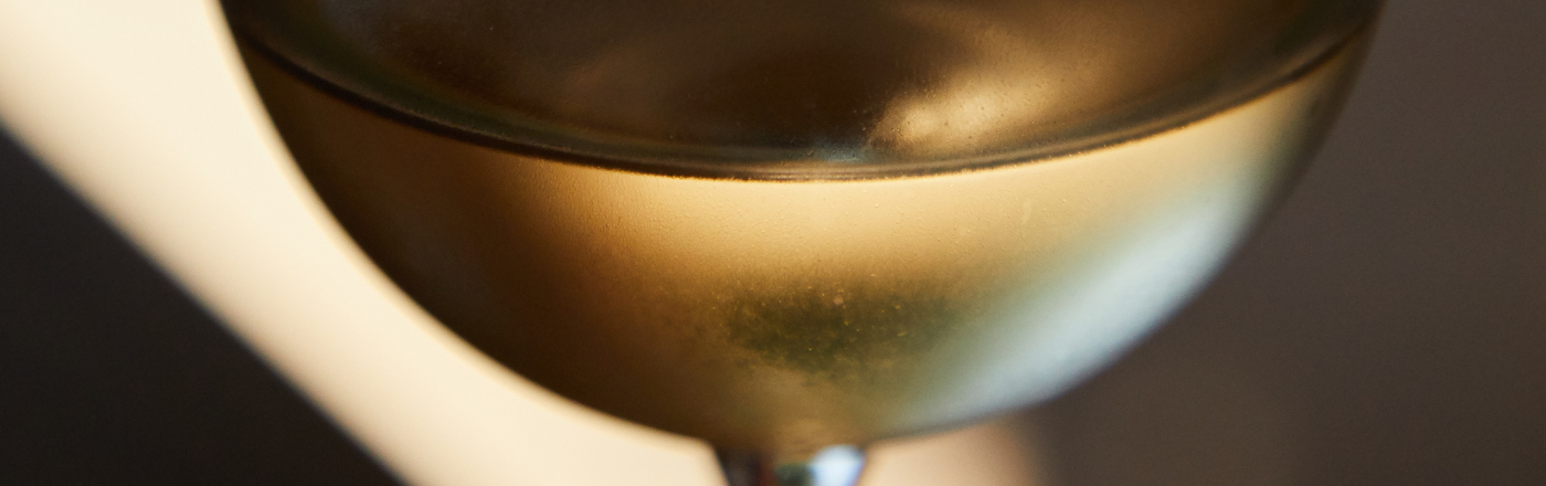A glass of white wine