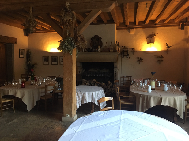 Cosy tables set for wine