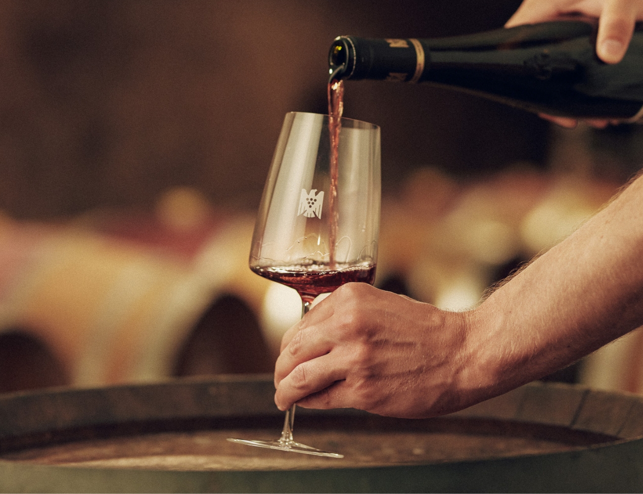 pouring red wine