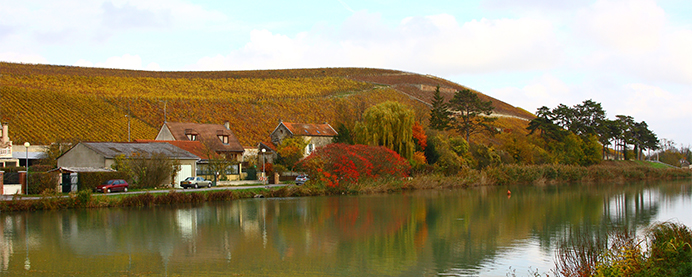 River Marne during sunset