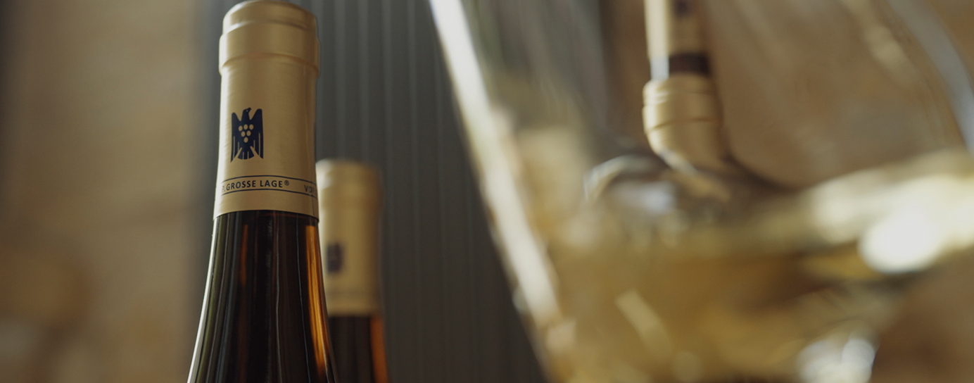 Grosse Gewächse wine on a table with a glass