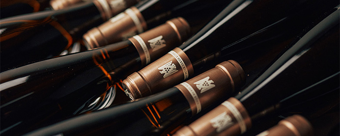 A row of German wines