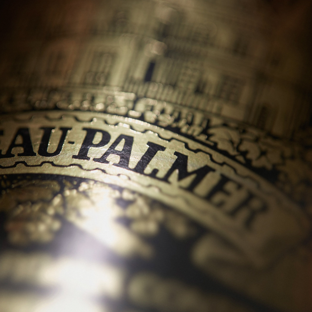 Close up shot of chateau palmer wine