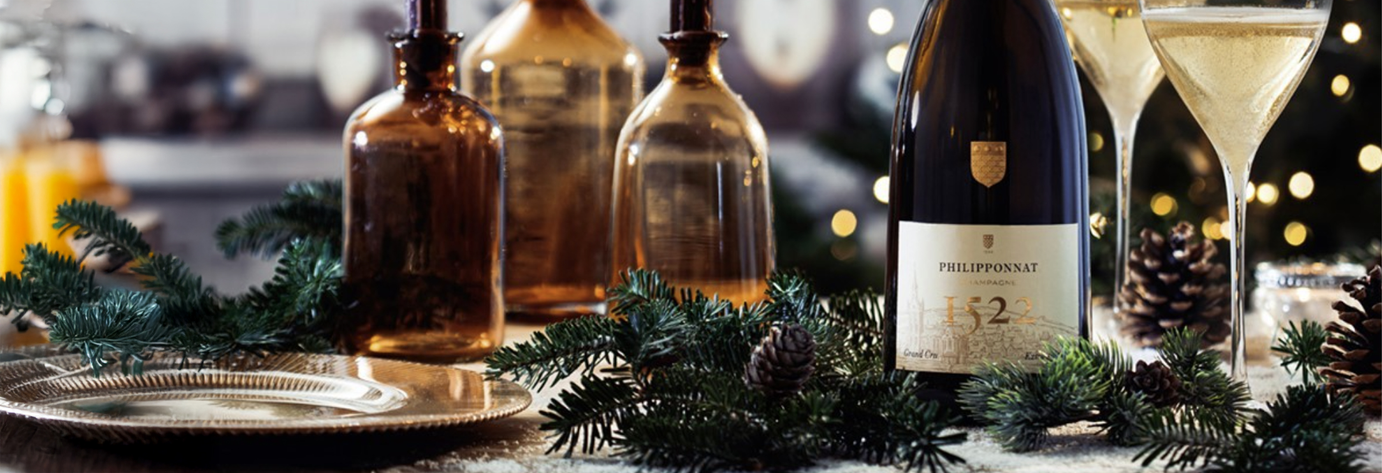 bottle of 1522 on festive table