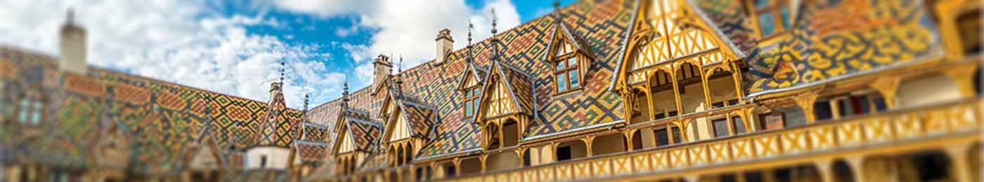 Ornate roofs of houses
