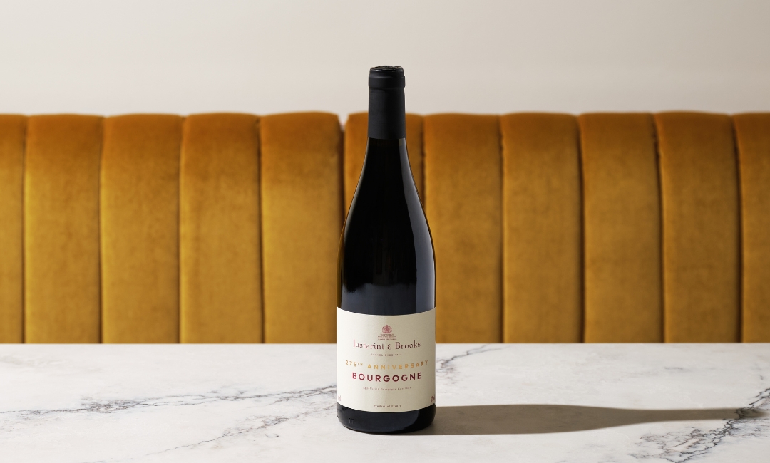 bottle of justerinis 275th burgundy