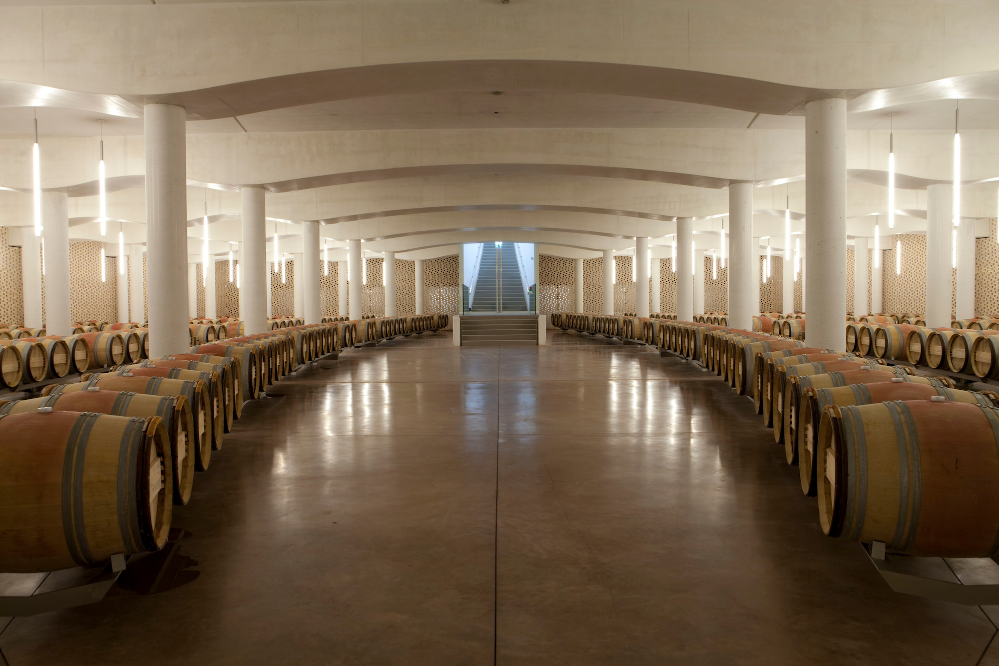 circle of barrels in a room