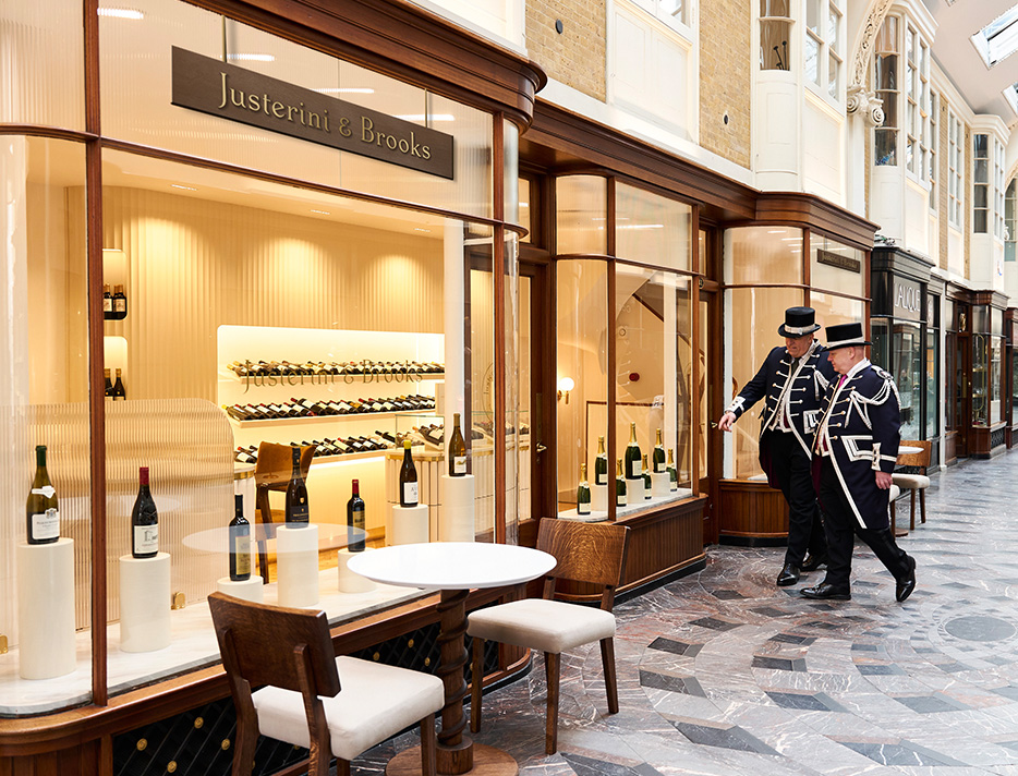 Outside view of the Justerini & Brooks store in Burlinton Arcade