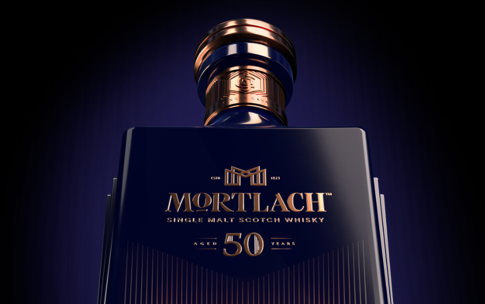 close up of mortlach whisky bottle