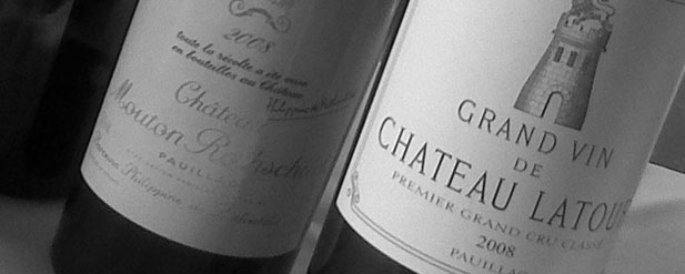 Black and white close up of two bottles