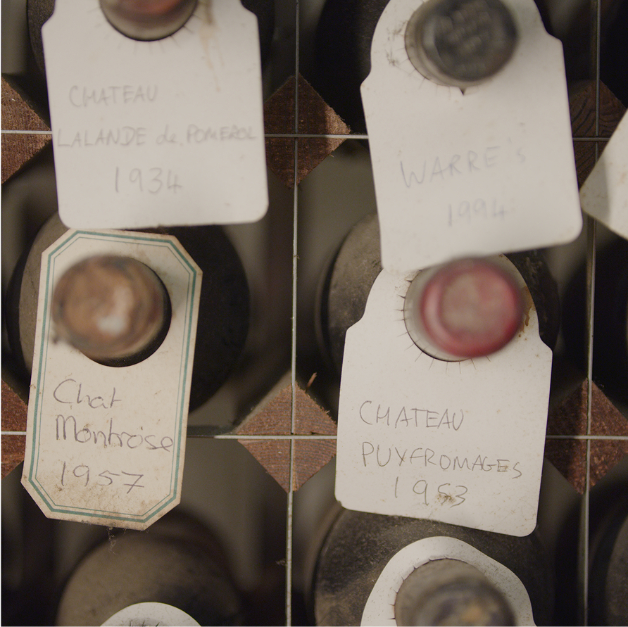 Stacked bottle with labels