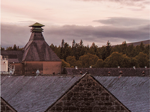 Whisky Distillery during sunset
