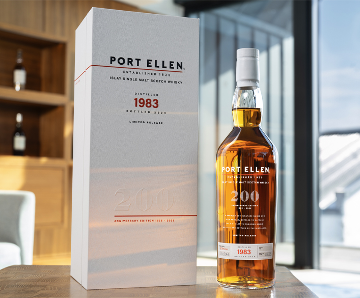 Port Ellen bottle on table