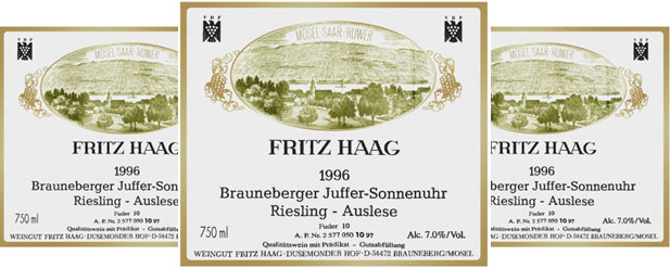 Three labels on white background