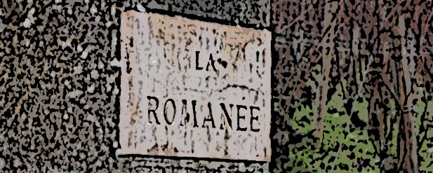 HEAVILY filtered sign reading la romanee