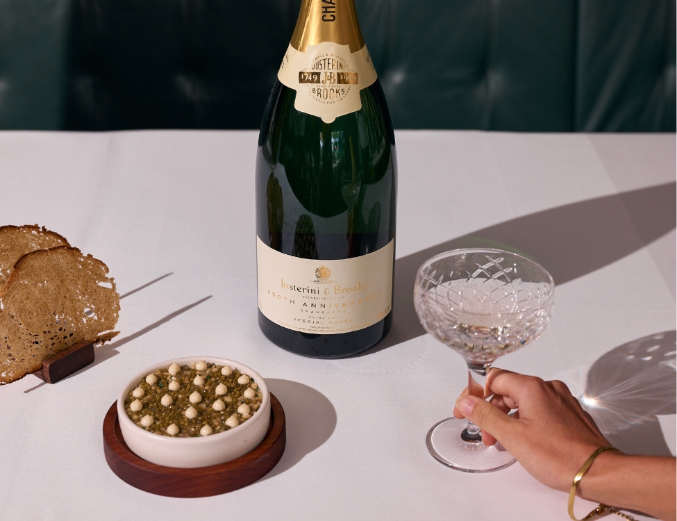 A bottle of Justerini & Brooks Champagne