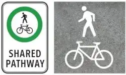 Symbol of a person and a bicycle