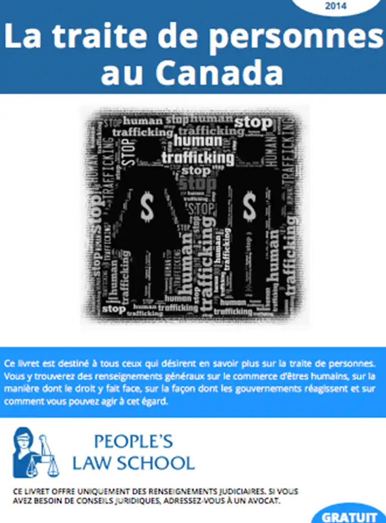 La Traite des Personnes au Canada French booklet cover image