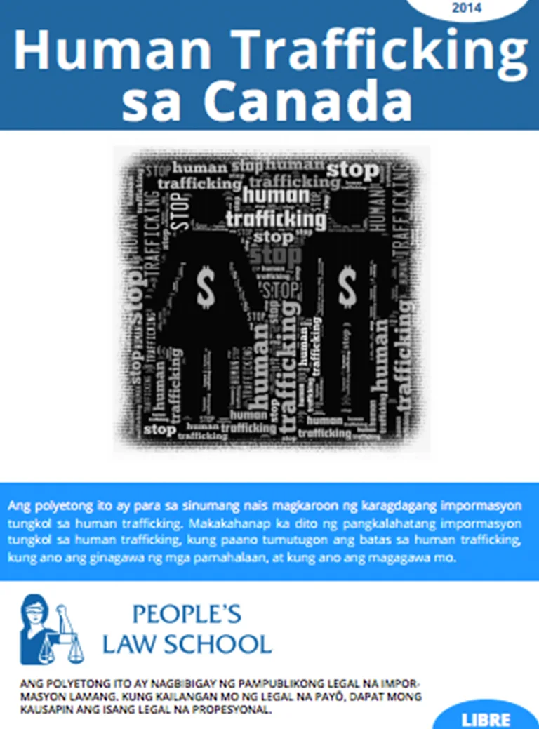 Human Trafficking (Tagalog) booklet cover image