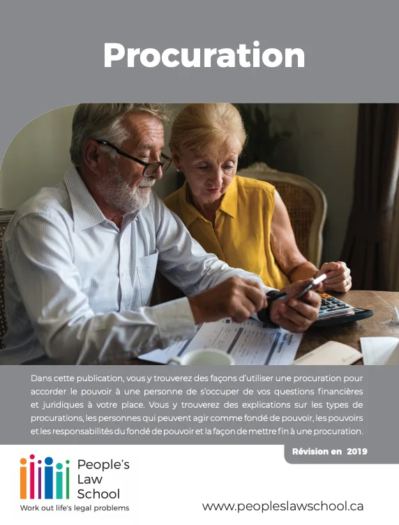 Power of Attorney (French) booklet cover image
