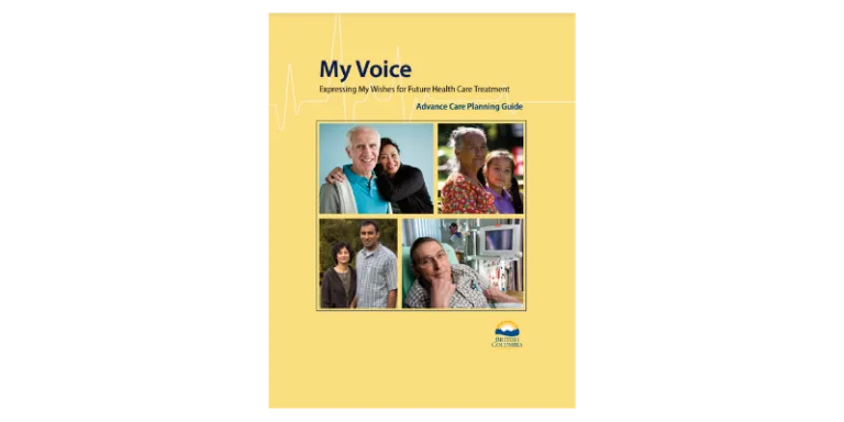 Cover image of My Voice planning guide from Ministry of Health