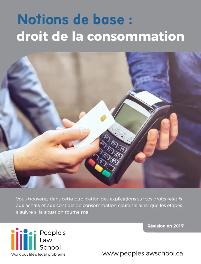 Notions de Base: Droit de la Consommation | Essentials of Consumer Law (French) booklet cover image