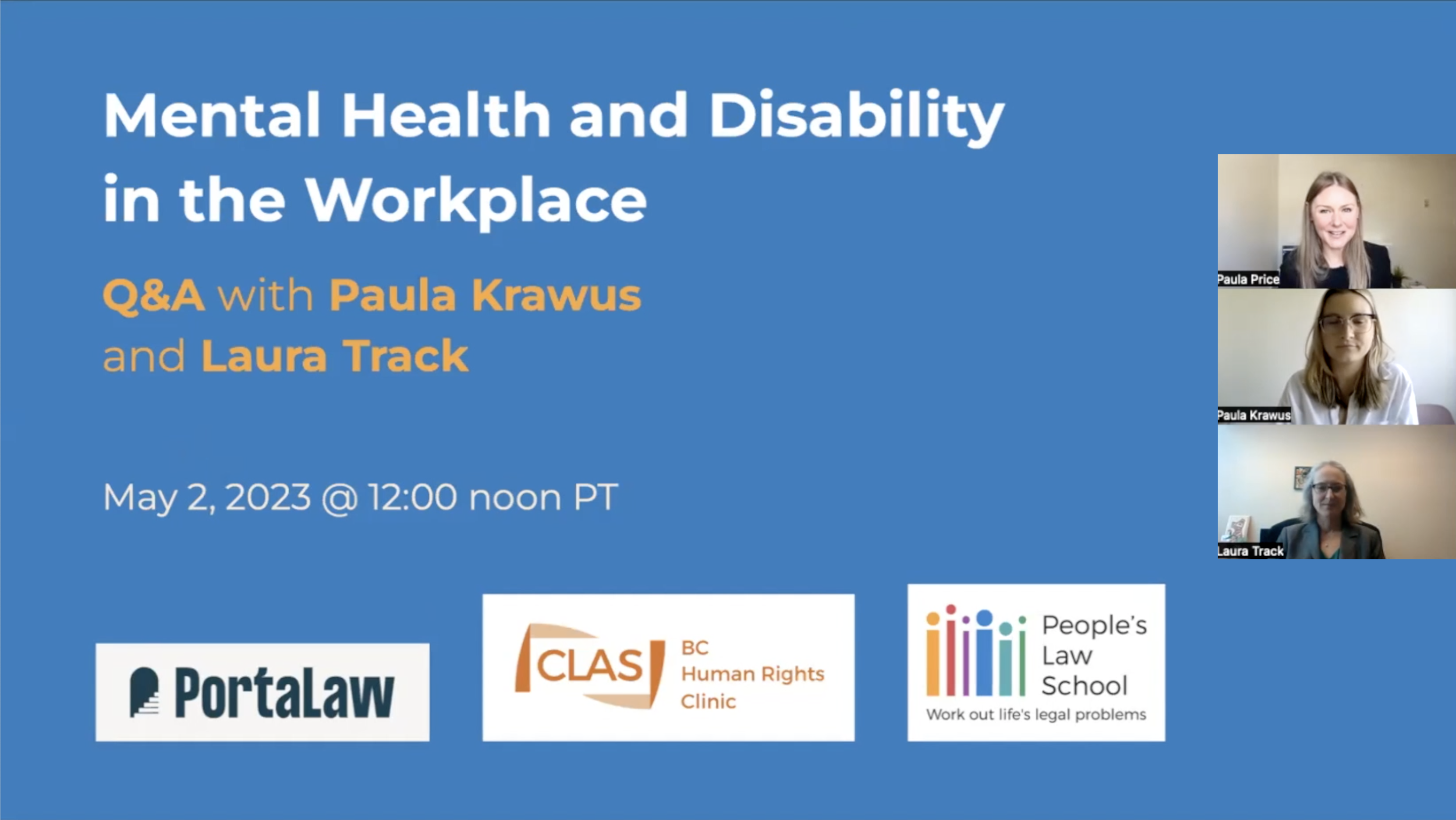 Mental Health in the Workplace (Recorded Webinar) | People's Law