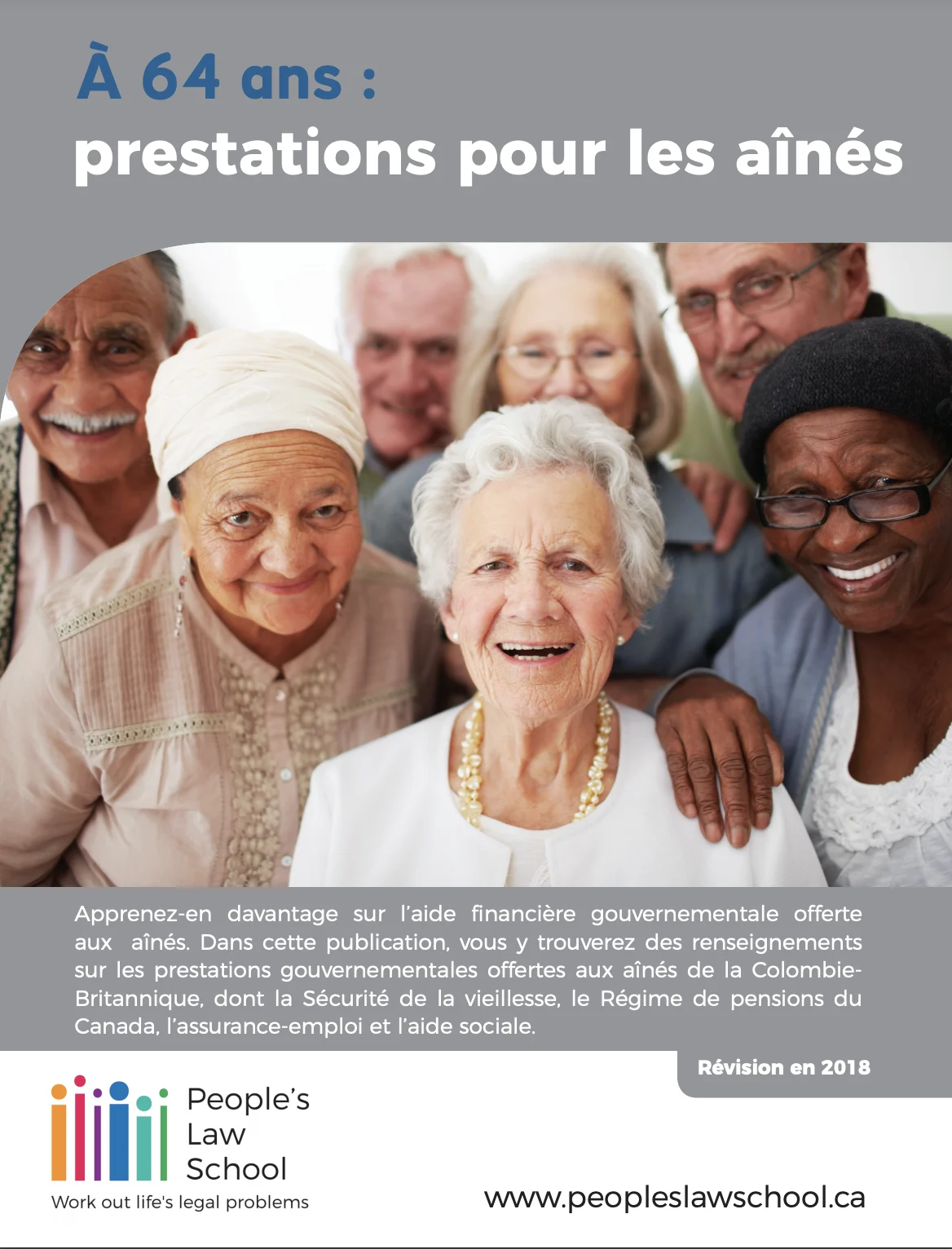 When I'm 64: Benefits for Older Adults (French) booklet cover image