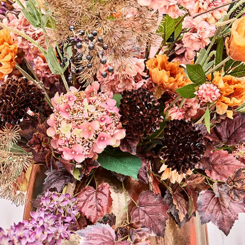 Artificial autumn bouquet detail