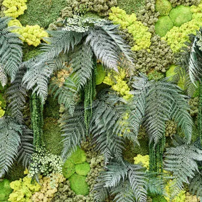 Verticaal groen moswand detail
