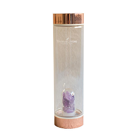 Amethyst Crystal Glass Water Bottle