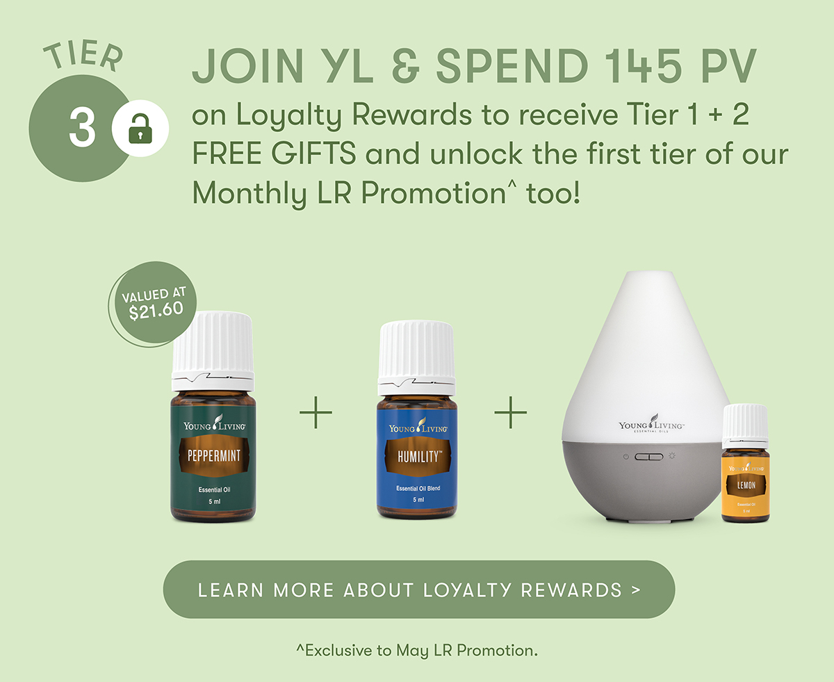 JOIN YL & SPEND 145 PV plus subscribe to our Loyalty Rewards Program and you'll also receive this months 145 PV tier FREE GIFT!