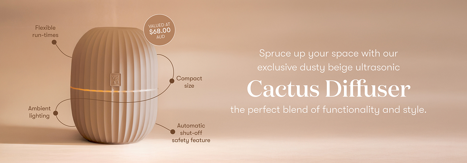 Spruce up your space with our exclusive dusty beige ultrasonic Cactus Diffuser