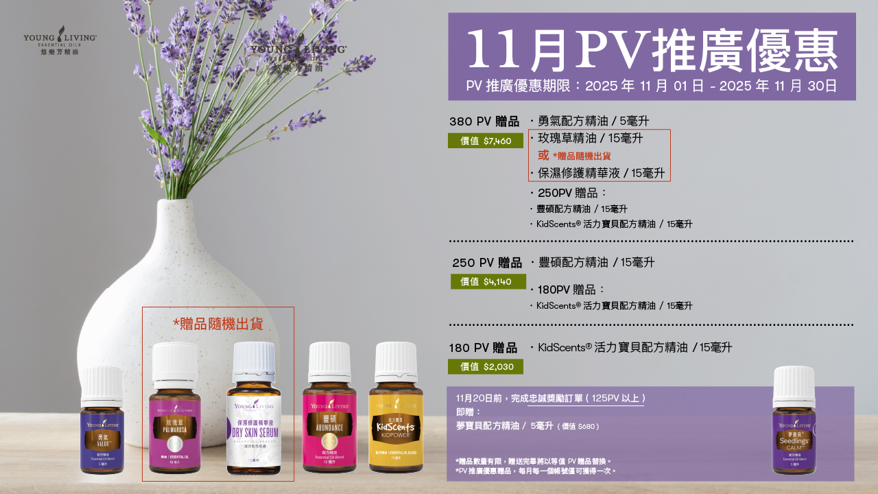 月月PV滿額贈，免費好禮拿不完