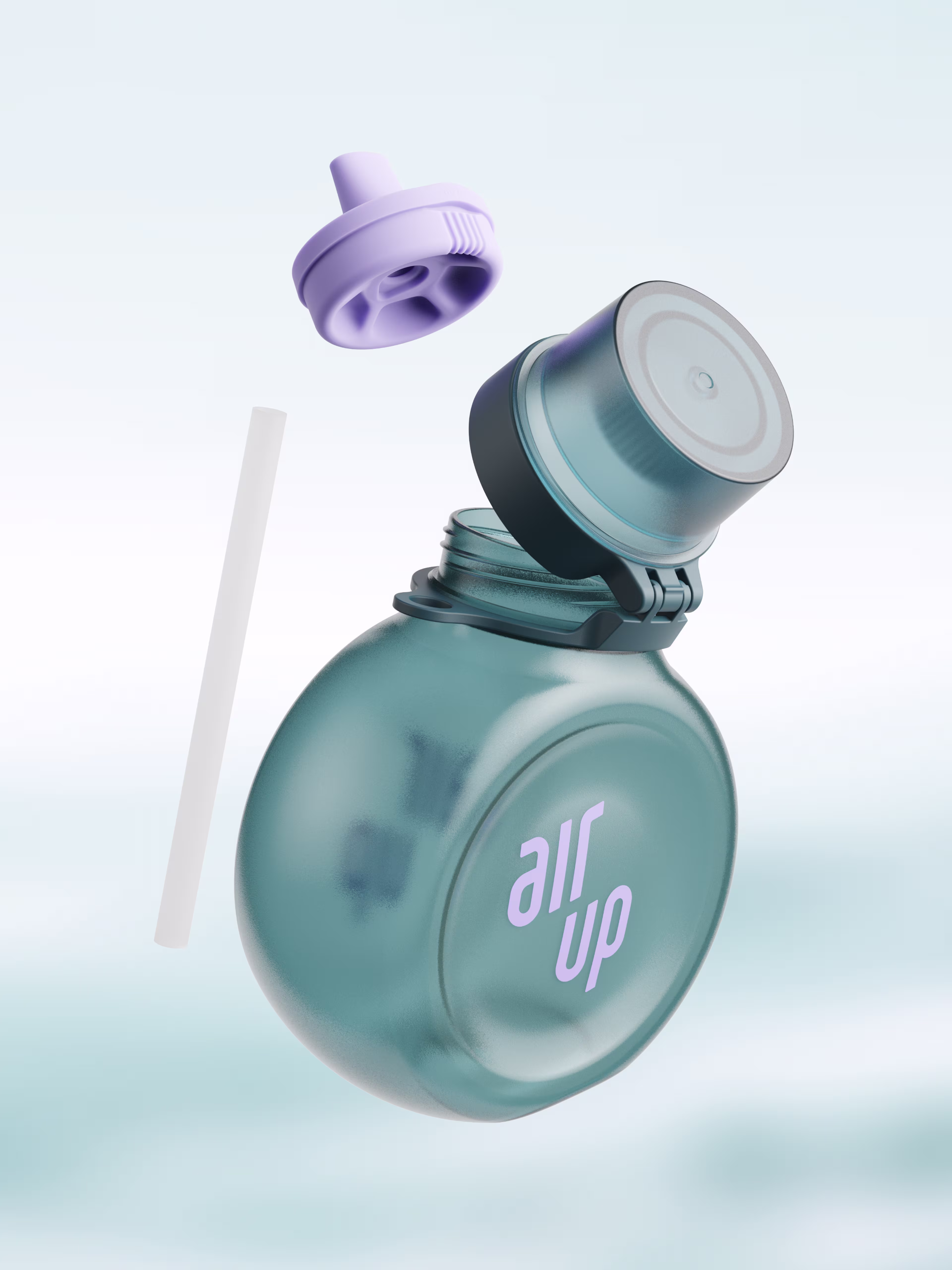 multipleBannerMedia - Product - Bottle - O Bottle + Strap - Stormy Blue / Lime Green Scrunchie - 100000262