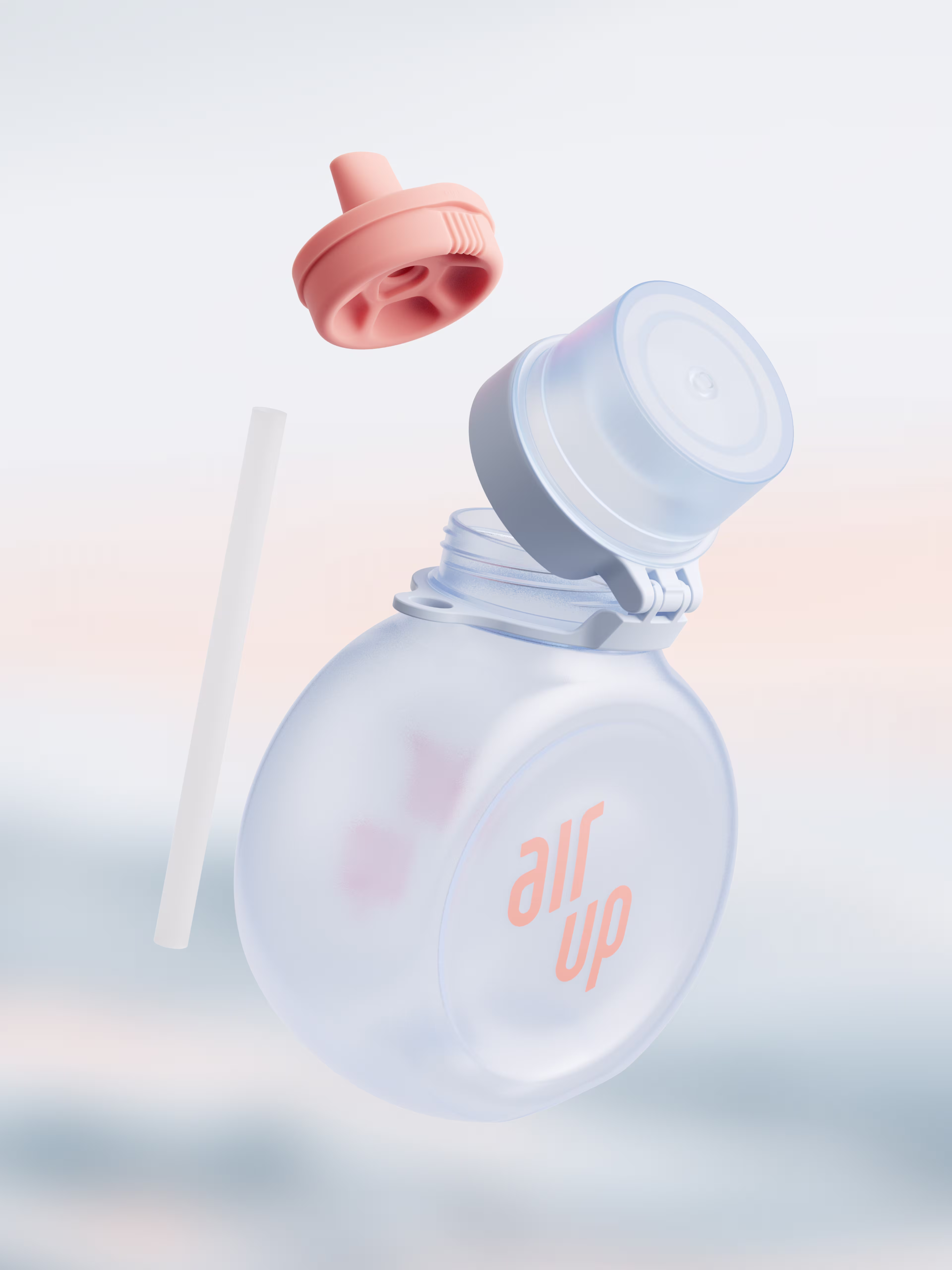 multipleBannerMedia - Product - Bottle - O Bottle + Strap - Ice Coral / Neon Pink Orange Rope - 100000260