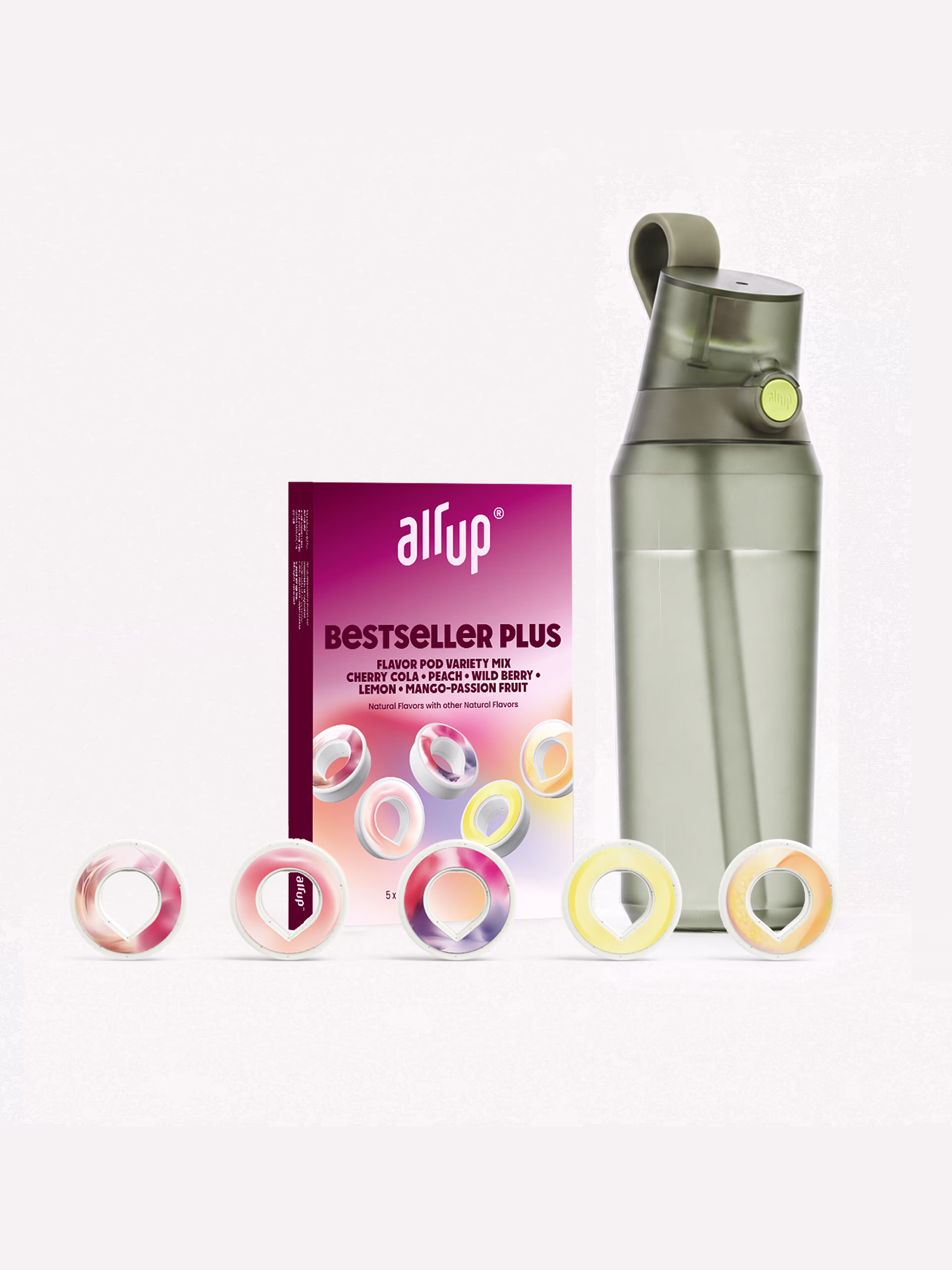 US - Product - Starter Set - air up® Click 27oz Shadow Olive + Bestseller Plus VP5 - US140233