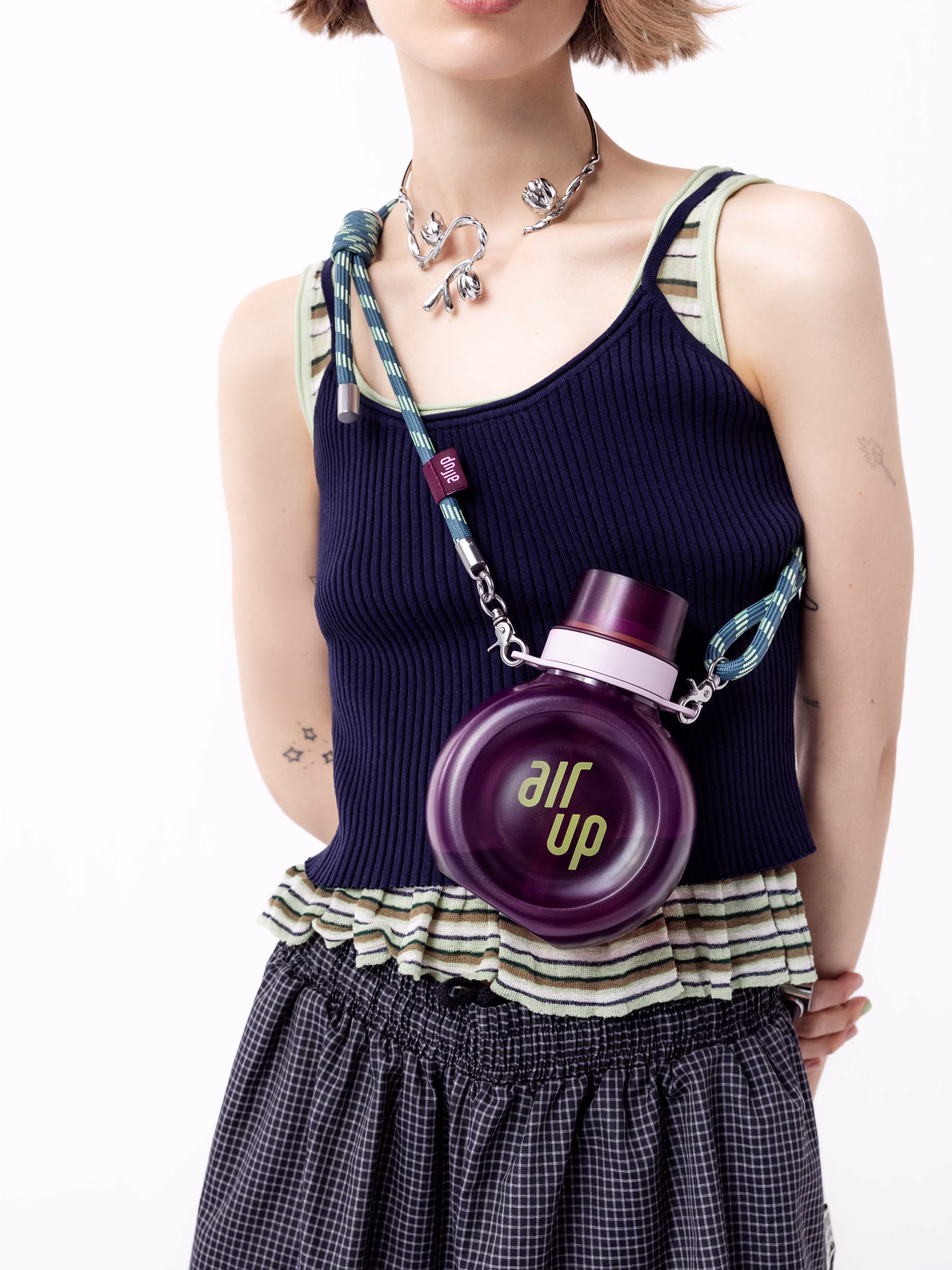 multipleBannerMedia - Product - Bottle - O Bottle + Strap - Plum Lime / Turquoise Rope - 100000267