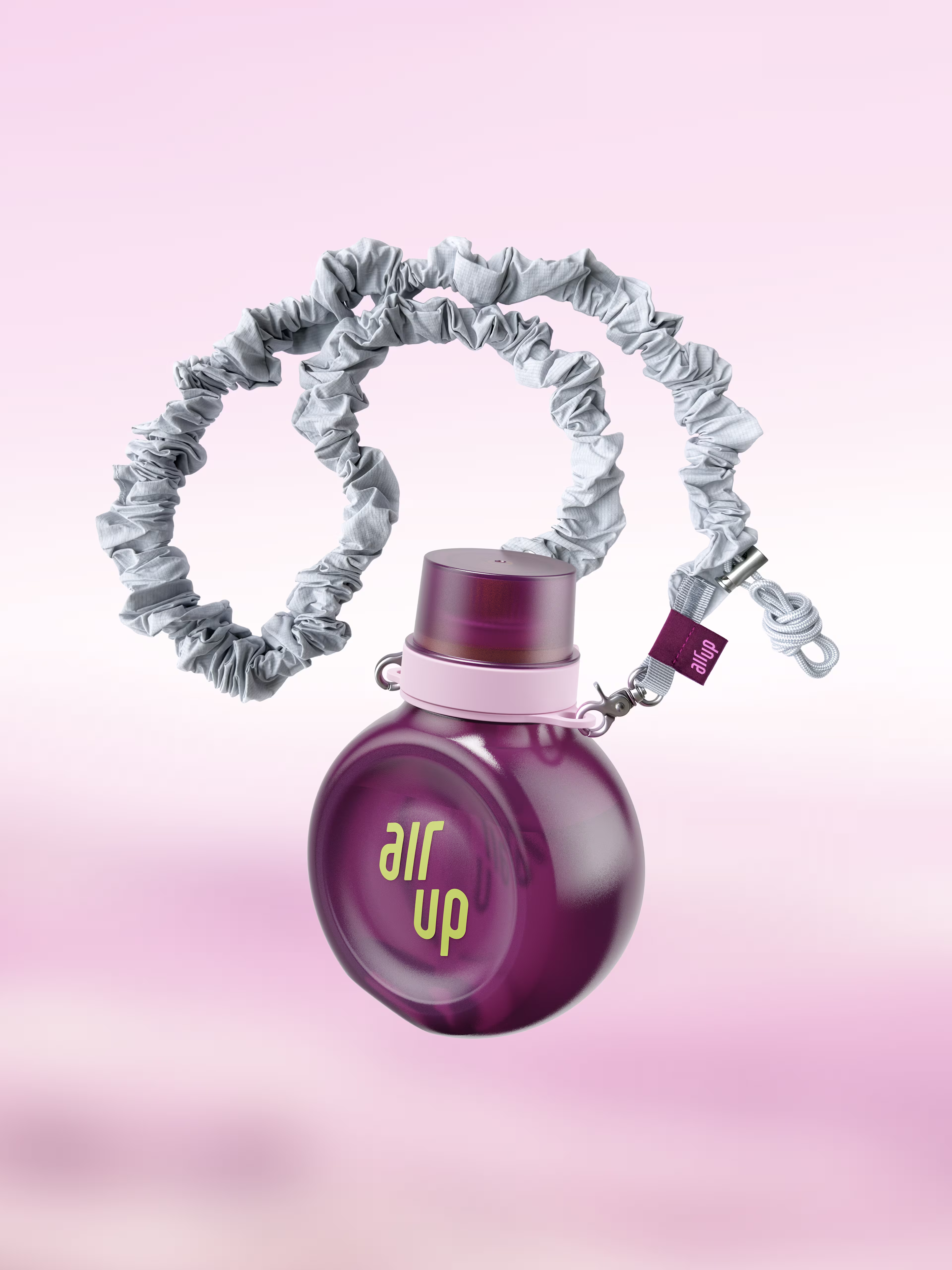 multipleBannerMedia - Product - Bottle - O Bottle + Strap - Plum Lime / Blue Grey Scrunchie - 100000265