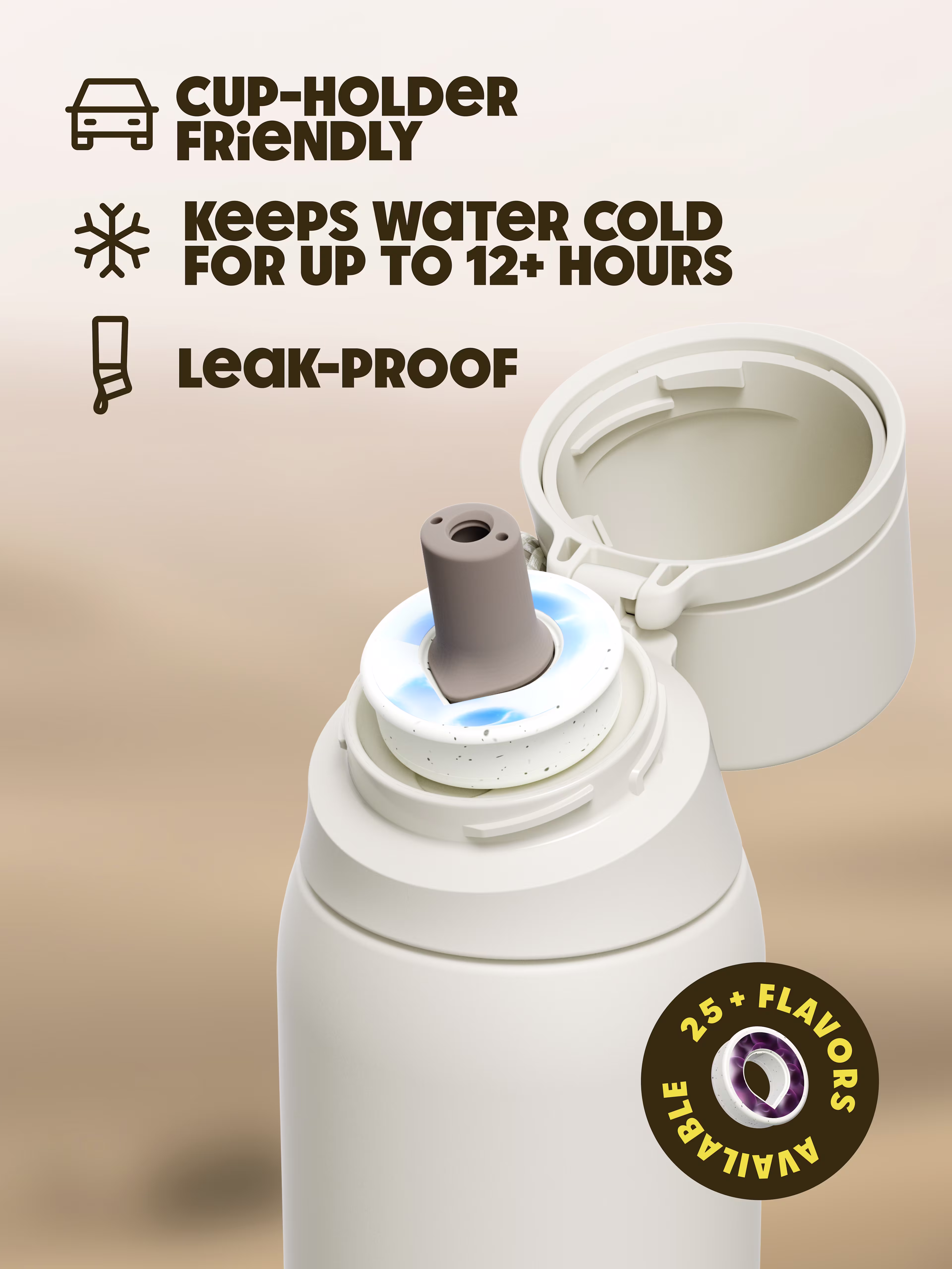 multipleBannerMedia - Bottle - PRO 3 Steel 710ml - Desert Sand- 100000231 - 100000278