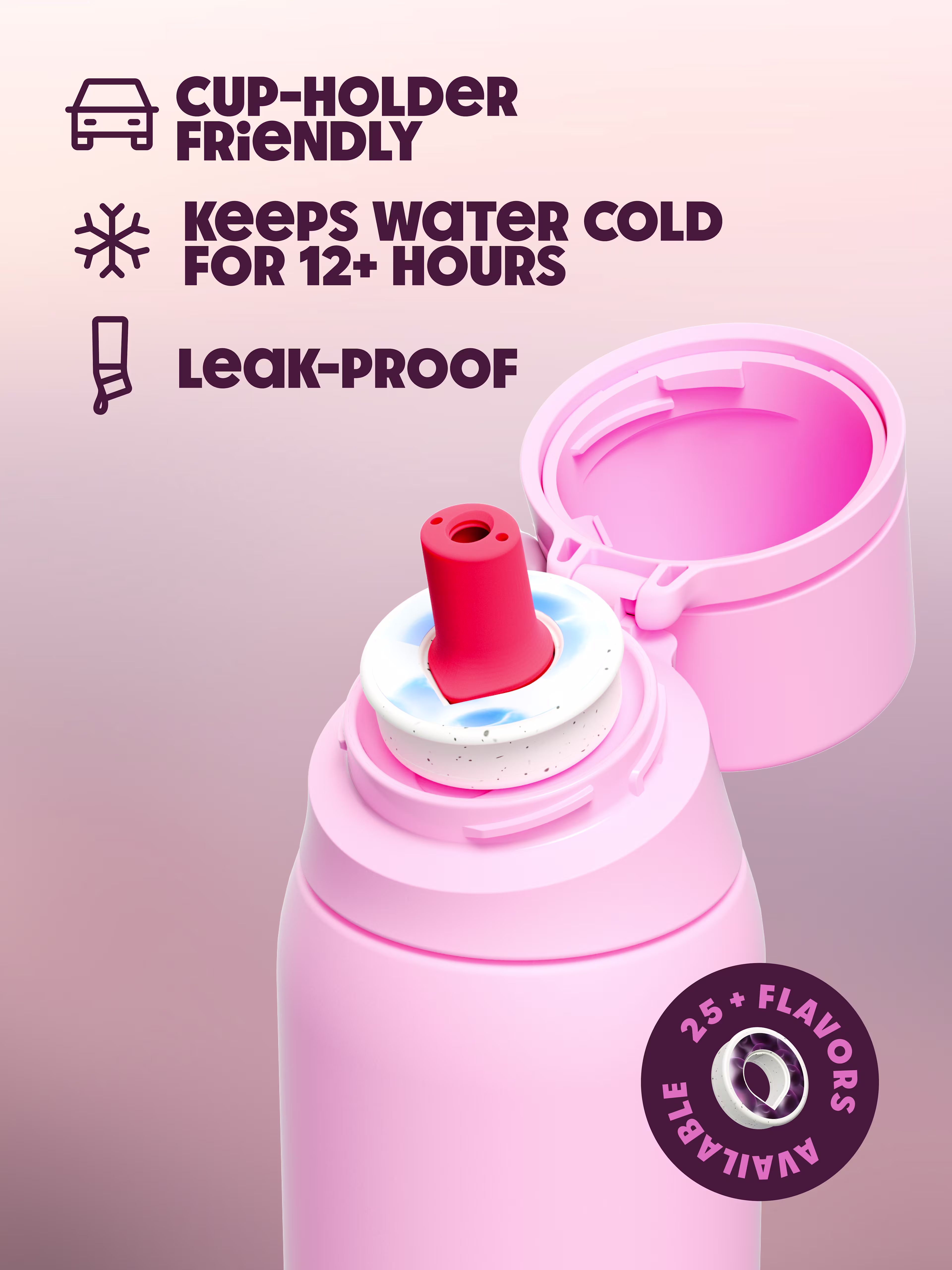 multipleBannerMedia - Bottle - PRO 3 Steel 710ml - Pink-Grenadine - 100000230 - 100000277
